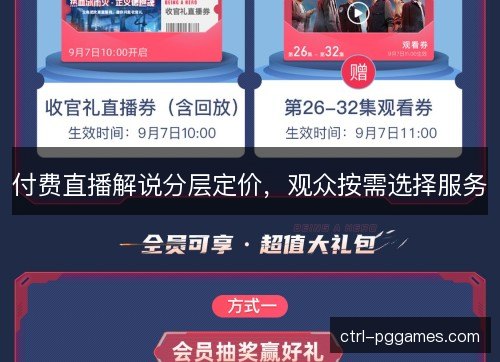付费直播解说分层定价，观众按需选择服务